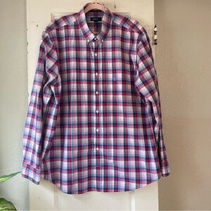Johnnie-O Men's Plaid Checkered Shirt - Pink, Blue, White